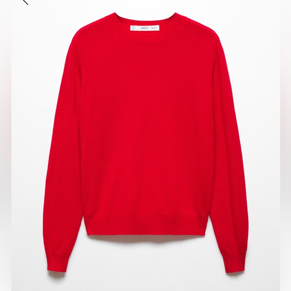 MANGO RED WOOL PERKINS-NECK SWEATER SIZE M - Picture 2 of 11